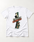 Undercover Overdressed Pug T-Shirt in White, flat lay product photo