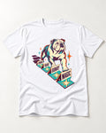 English Bulldog's Ordinary Magic T-Shirt in White, flat lay product photo