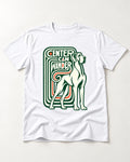 Great Dane Center Can Wander T-Shirt in White, flat lay product photo