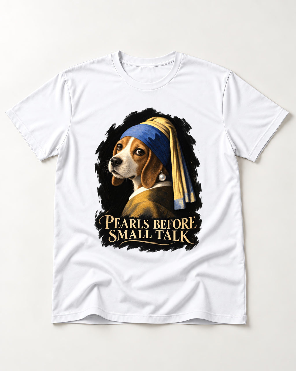 Beagle Paris Before Small Talk T-Shirt in White, flat lay product photo