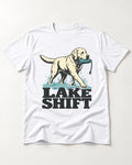 Lake Shift Labrador Retriever T-Shirt in White, flat lay product photo