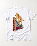Labrador Retriever Around and Back T-Shirt in White, flat lay product photo