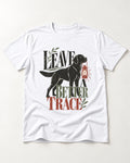 Leave a Better Trace Labrador Retriever T-Shirt in White, flat lay product photo