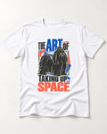 Shih Tzu Taking Up Space T-Shirt in White, flat lay product photo