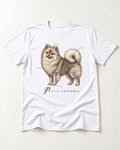 Pomeranian Petite Anatomie T-Shirt in White, flat lay product photo