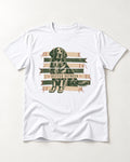Golden Retriever Better Between T-Shirt in White, flat lay product photo