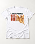 Golden Retriever Out of the Repeat T-Shirt in White, flat lay product photo