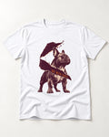 Frenchie Cut with Taste T-Shirt in White, flat lay product photo