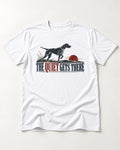 The Quiet Gets There German Shorthaired Pointer T-Shirt in White, flat lay product photo