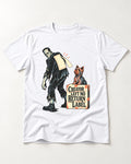 No Return Label Yorkshire Terrier T-Shirt in White, flat lay product photo