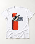 Frenchie Break It Beautifully T-Shirt in White, flat lay product photo