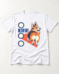 One Stop Early Corgi T-Shirt in White, flat lay product photo