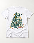 More Rooted Than Loud English Bulldog T-Shirt in White, flat lay product photo