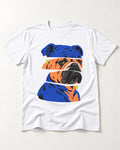 English Bulldog Unbreakable T-Shirt in White, flat lay product photo