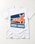 Room Enough for Frenchie T-Shirt in White, flat lay product photo