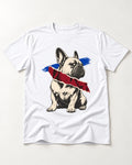 Frenchie Punk T-Shirt in White, flat lay product photo