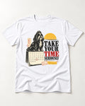 Take Your Time Seriously Shih Tzu T-Shirt in White, flat lay product photo