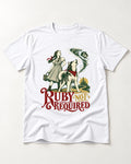 Ruby Not Required for Husky T-Shirt in White, flat lay product photo