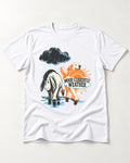 Mood Currently Golden Retriever Weather T-Shirt in White, flat lay product photo