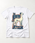 Great Dane's Beautiful Detour T-Shirt in White, flat lay product photo