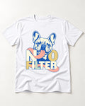 No Filter Frenchie T-Shirt in White, flat lay product photo