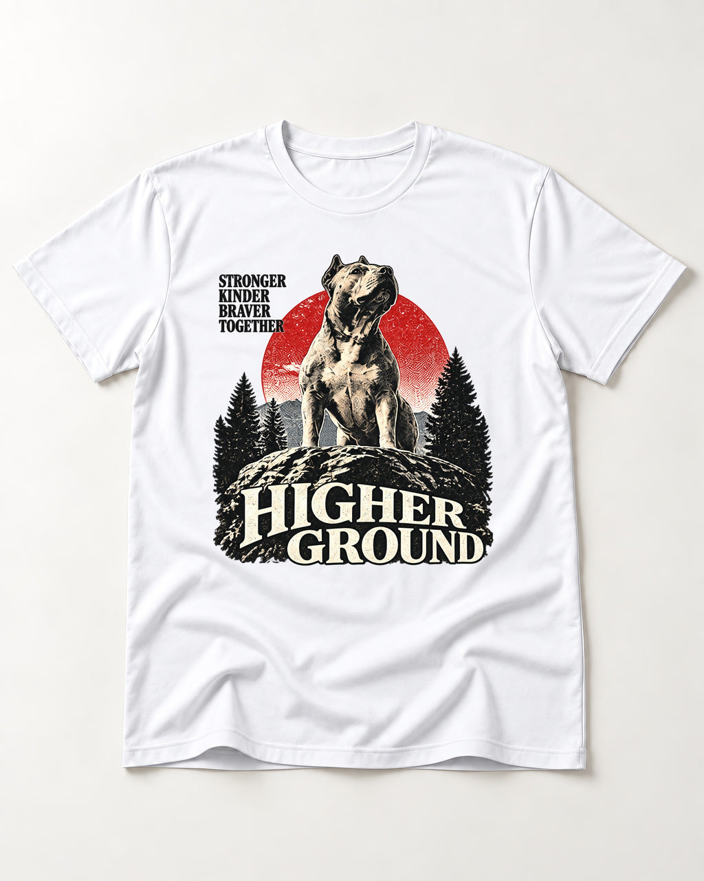 Pitbull Higher Ground T-Shirt in White, flat lay product photo