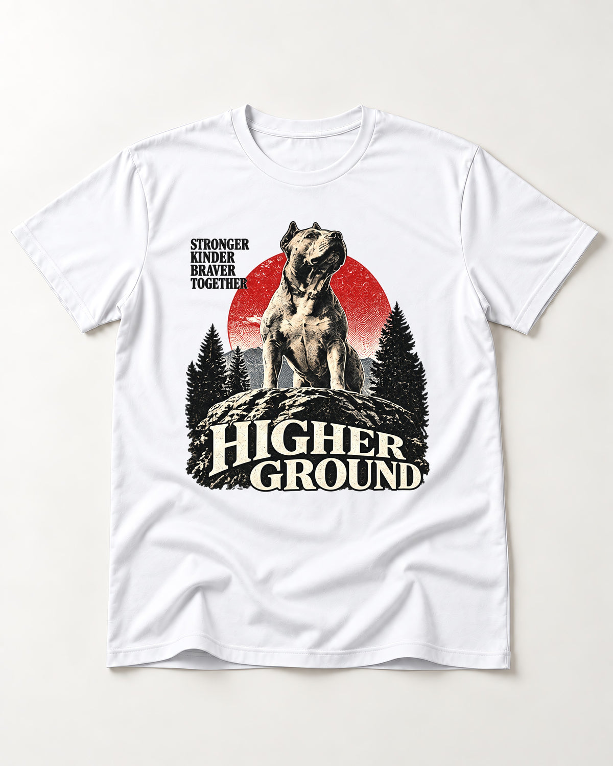 Pitbull Higher Ground T-Shirt in White, flat lay product photo