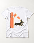 Not All Glued Corgi T-Shirt in White, flat lay product photo