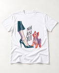Not Just Yet Yorkshire Terrier T-Shirt in White, flat lay product photo