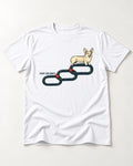 Every Corgi Link Counts T-Shirt in White, flat lay product photo