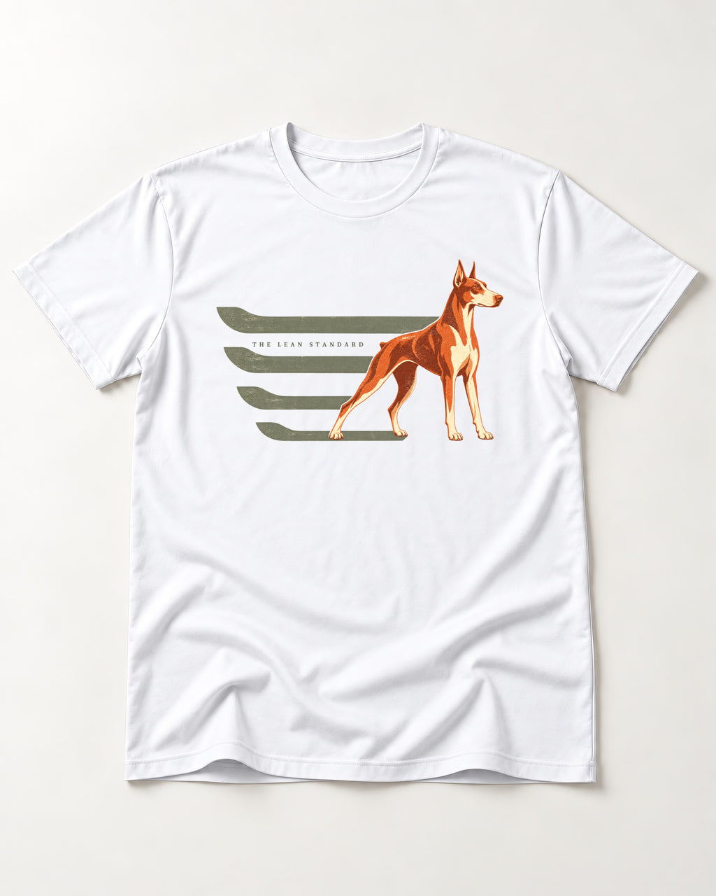 Doberman The Lean Standard Speed Bars Graphic T-Shirt in White, flat lay product photo