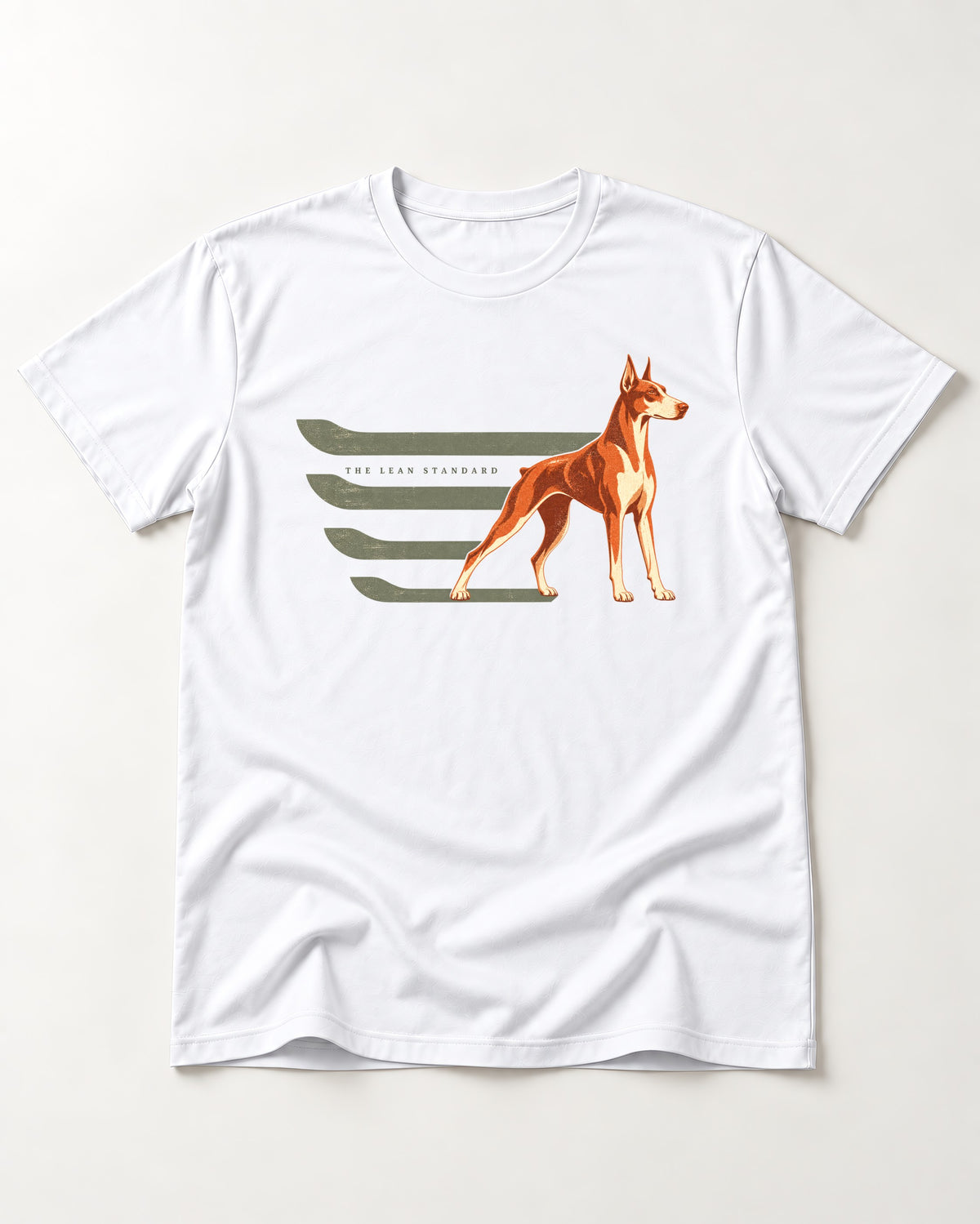 Doberman The Lean Standard Speed Bars Graphic T-Shirt in White, flat lay product photo