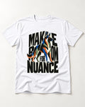 Make Room for Nuance German Shepherd Dog T-Shirt in White, flat lay product photo