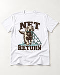 Net Return Labrador Retriever T-Shirt in White, flat lay product photo