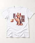 Yorkshire Terrier On Your Terms T-Shirt in White, flat lay product photo