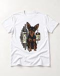 Chihuahua Night Set T-Shirt in White, flat lay product photo