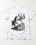 Trust the Worst Husky Idea T-Shirt in White, flat lay product photo