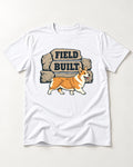 Field Built Corgi T-Shirt in White, flat lay product photo