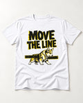 Corgi Move the Line T-Shirt in White, flat lay product photo
