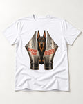 Doberman Draw the Difference T-Shirt in White, flat lay product photo