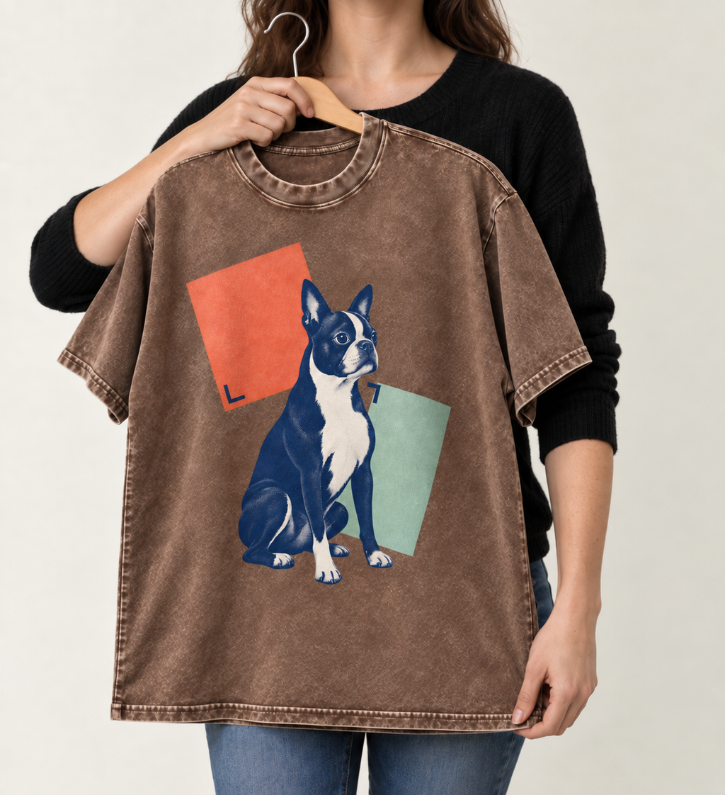 Boston Terrier Quiet Confidence Washed Tee