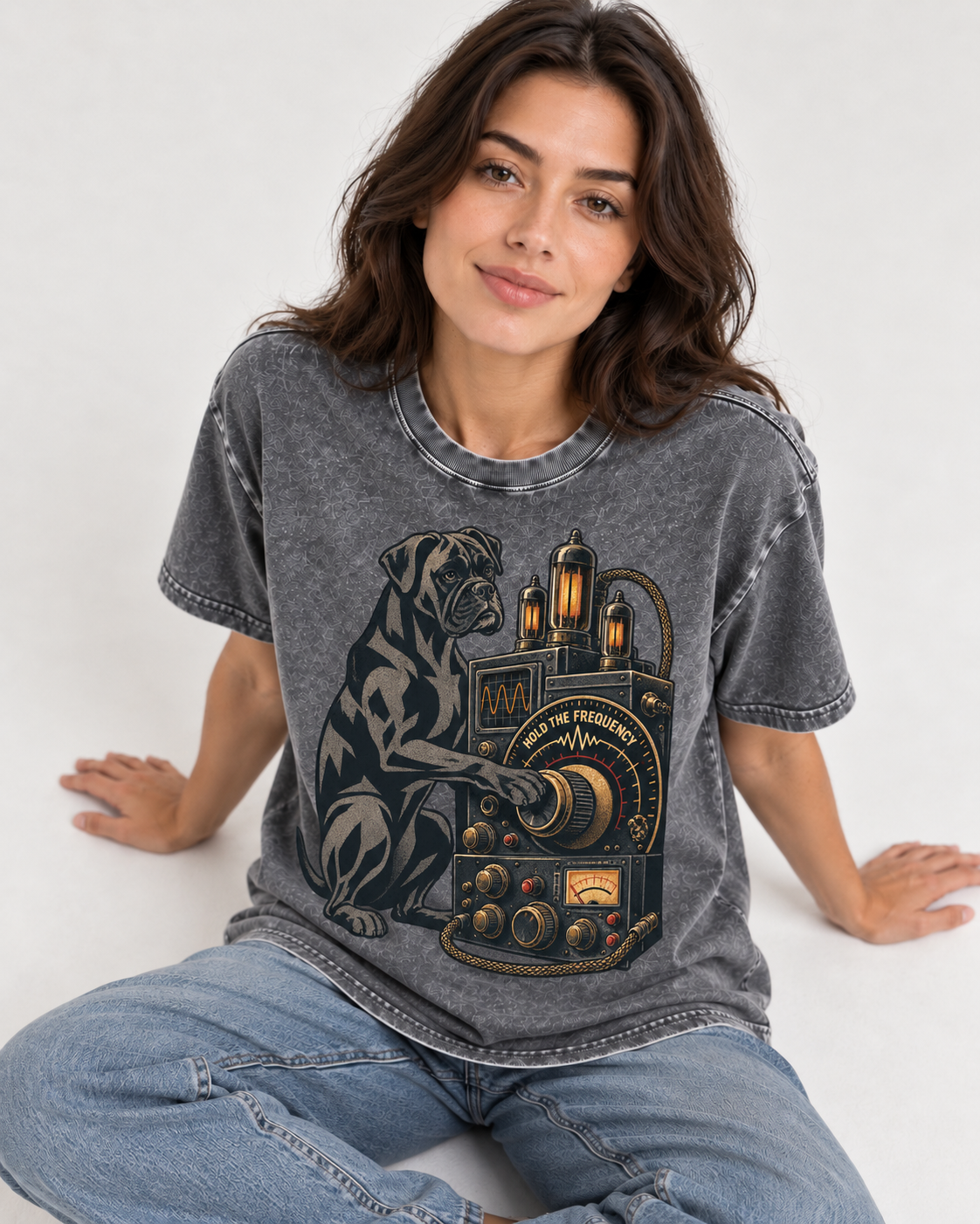 Hold the Boxer Frequency Washed Tee
