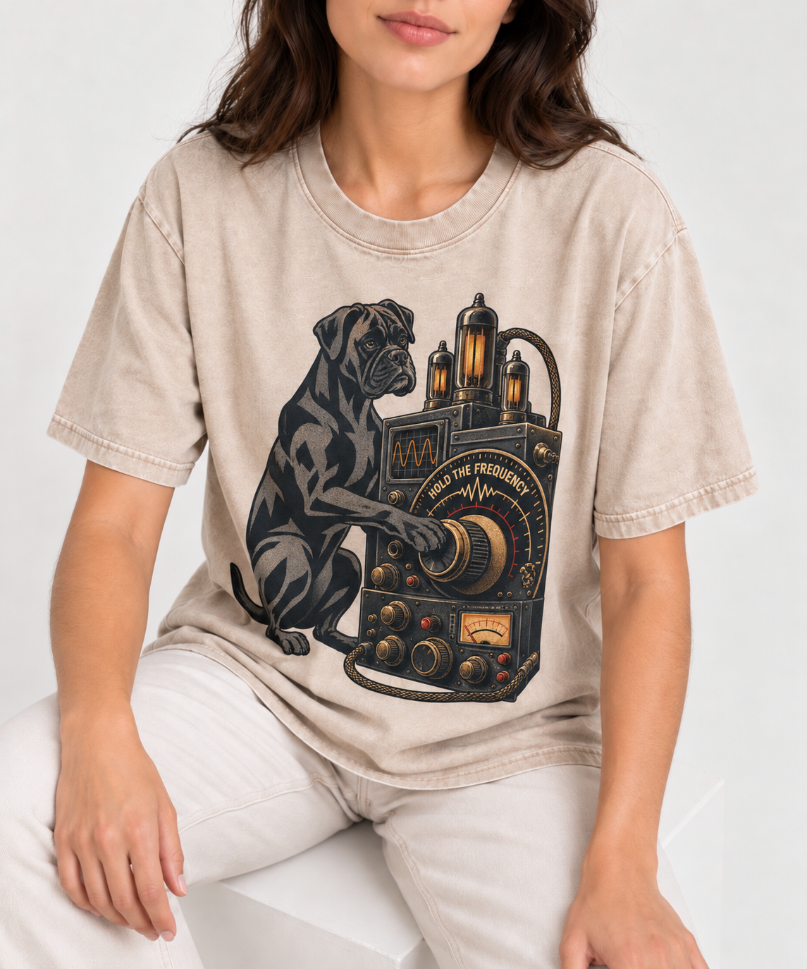Hold the Boxer Frequency Washed Tee