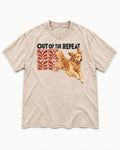Golden Retriever Out of the Repeat Washed Tee in Apricot, flat lay product photo