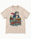 River English Bulldog Does It Better Washed Tee in Apricot, flat lay product photo