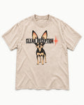 Chihuahua Clear Reception Washed Tee in Apricot, flat lay product photo
