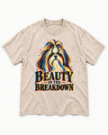 Shih Tzu Beauty in the Breakdown Washed Tee in Apricot, flat lay product photo