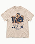 Pomeranian's Lunar Tailoring Washed Tee in Apricot, flat lay product photo