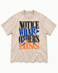 Notice What Others Miss German Shepherd Dog Washed Tee in Apricot, flat lay product photo