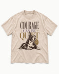 Pitbull Courage Can Be Quiet Washed Tee in Apricot, flat lay product photo